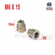 100 cái Ốc Cấy Ren M6 x 15 mm Có Vành